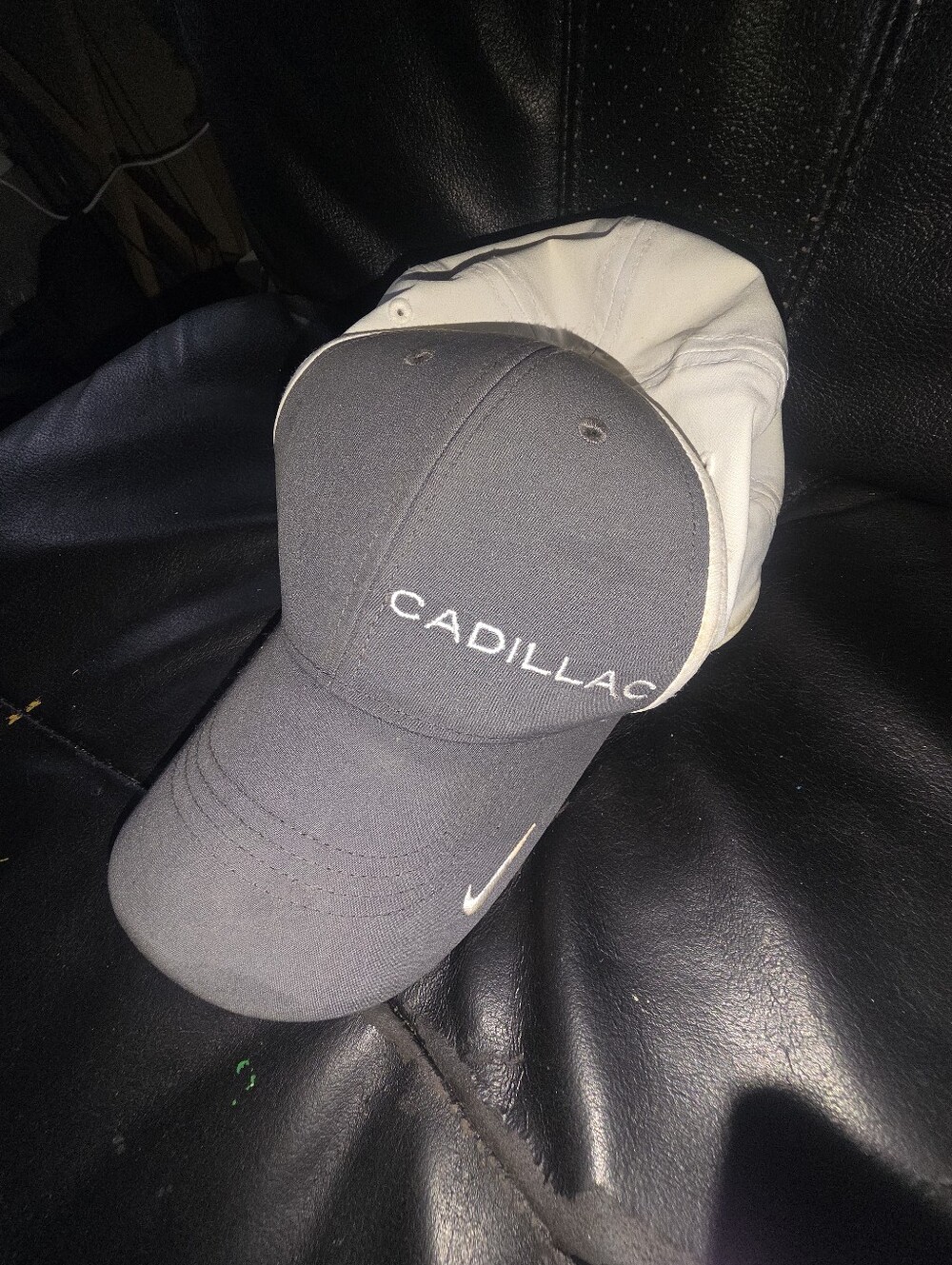 Cadillac Hat Baseball Cap White & Grey  Adjustable One Size